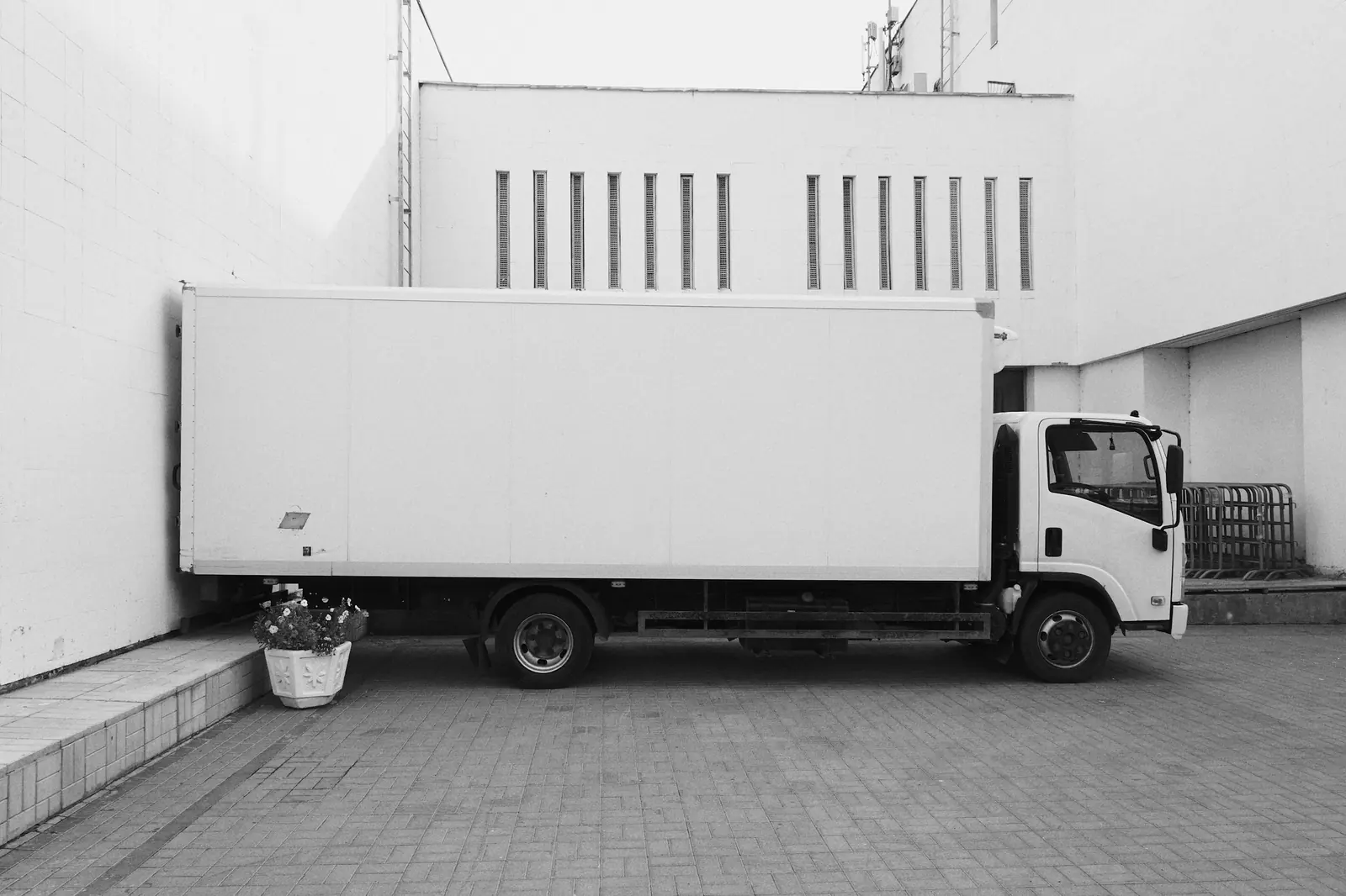 A box truck ready to carry cargo